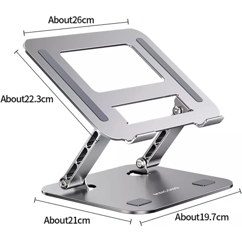 Laptop Stand for Desk 360 Rotating, OMOTON Ergonomic Computer Stand Adjustable Portable Laptop Riser Compatible with MacBook Pro/MacBook Air/Lenovo