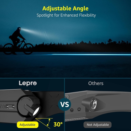 Lepro Headlamp Rechargeable, 5 Light Modes, USB C Hardhat Head Lamp, 230° Wide Beam Super Bright Motion Sensor LED Headlamp, Waterproof Lightweight