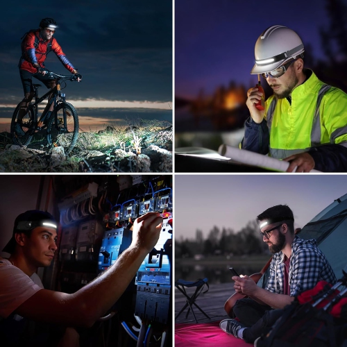 Lepro Headlamp Rechargeable, 5 Light Modes, USB C Hardhat Head Lamp, 230° Wide Beam Super Bright Motion Sensor LED Headlamp, Waterproof Lightweight