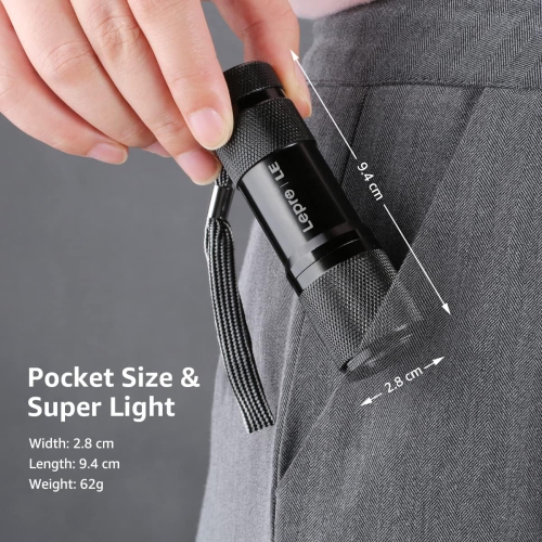 LE Small UV Flashlight, Portable Black Light with 9 LEDs, 395nm, Ultraviolet Light Detector for Invisible Ink Pens, Pet Dog Cat Urine Stain and More,