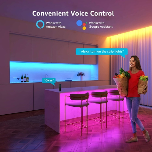 Lepro Smart LED Light Strip, 16.4FT Alexa WiFi LED Strip Sync with Music, 16 Million Colors Strip Lights for Bedroom, Home, Kitchen, TV, Party, Only