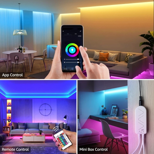 Lepro Smart LED Light Strip, 16.4FT Alexa WiFi LED Strip Sync with Music, 16 Million Colors Strip Lights for Bedroom, Home, Kitchen, TV, Party, Only