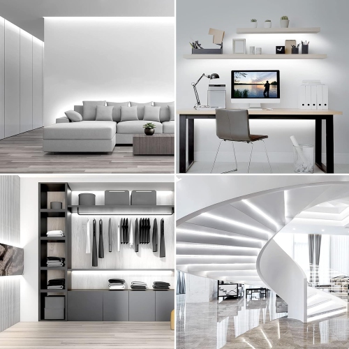 Lepro LED Strip Lights, 16.4ft 12V Dimmable Strip Lights, 6000K Daylight White, 300 Units 2835SMD LEDTape Light for Home, Kitchen, Bedroom, Car and