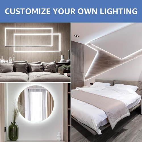 Lepro LED Strip Lights, 16.4ft 12V Dimmable Strip Lights, 6000K Daylight White, 300 Units 2835SMD LEDTape Light for Home, Kitchen, Bedroom, Car and