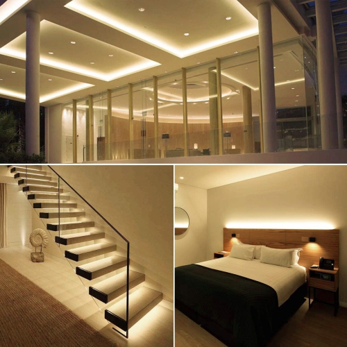 Lepro LED Strip Lights, 16.4ft 12V Dimmable and Flexible 3000K Warm White Strip Lights, 300 Units 2835SMD Tape Light for Home, Kitchen, Bedroom, Car