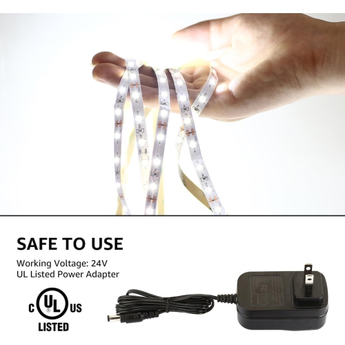 Lepro LED Strip Light, 32.8ft Dimmable Vanity Lights, 6000K Super Bright LED Tape Lights, 420 LEDs SMD 2835, Strong 3M Adhesive, Suitable for Home,