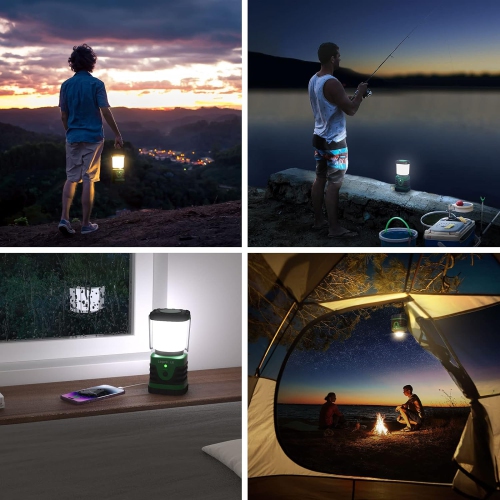 LE Rechargeable LED Camping Lantern , 1000 Lumen Camping Light, 4 Lighting Modes Camping Lamp, 4400mAh Power Bank, IP44 Waterproof, Tent Light for