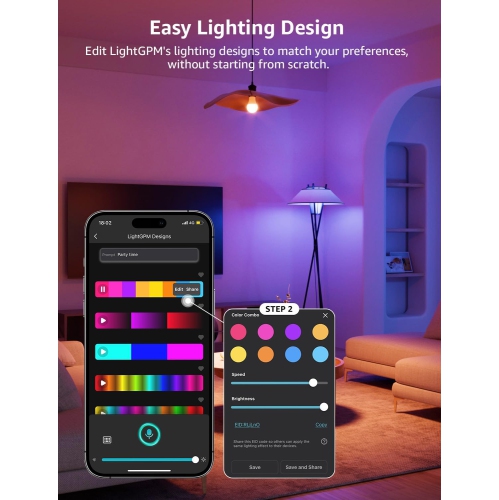 Lepro BR1 AI Smart Light Bulbs, Dimmable BR30 Bulbs, Work with Alexa & Google Home, Music Sync, RGBWW Colour Changing Light Bulb, Flood Light Bulbs,