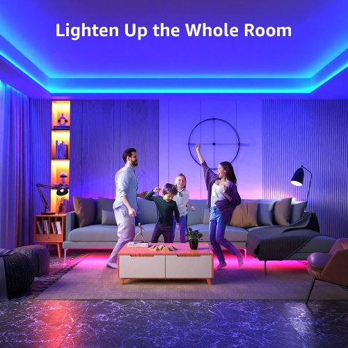 Lepro Smart LED Light Strip, 32.8FT Alexa WiFi LED Strip Sync with Music, 16 Million Colors Strip Lights for Bedroom, Home, Kitchen, TV, Party, Only