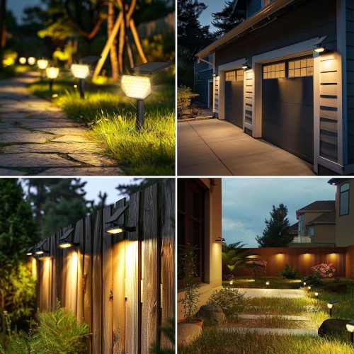Lepro Solar Spotlights Outdoor 4-Pack, 43 LEDs Outdoor Solar Lights 3000K Warm White, IP65 Waterproof, Dusk-to-Dawn, Auto On/Off Solar Garden Lights
