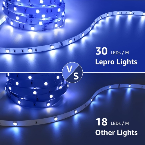 LE Smart Led Lights, 32.8ft(16.4ft*2) 300 LEDs WiFi LED Strip Lights, APP Control Smart LED Light Strip, Work with Alexa and Google Assistant,