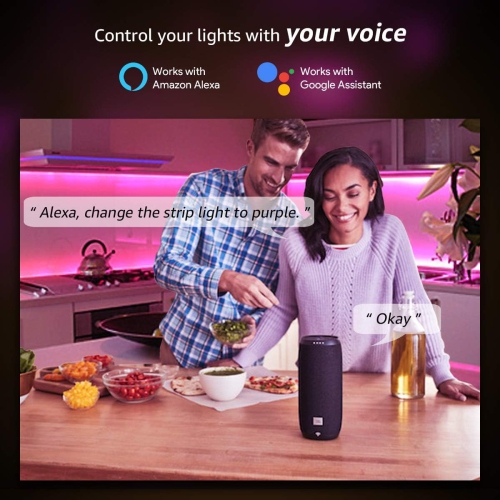 LE Smart Led Lights, 32.8ft(16.4ft*2) 300 LEDs WiFi LED Strip Lights, APP Control Smart LED Light Strip, Work with Alexa and Google Assistant,