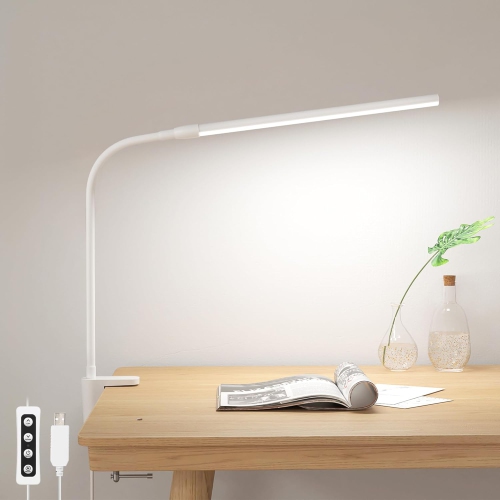 LEPRO  Desk Lamp \w Clamp Clip On Light, Flexible Gooseneck Desk Light, Dimmable Led Reading Light \w 3 Color Modes 10 Brightness, Eye-Caring Table