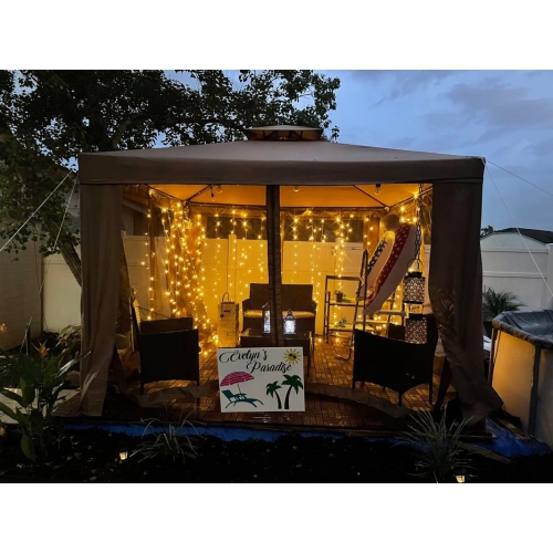 LE LED Curtain Lights, 594 LEDs 19.7 x 9.8 ft Fairy Lights Plug in, 8 Lighting Modes String Lights Indoor, Outdoor Patio Twinkle Lights for Bedroom