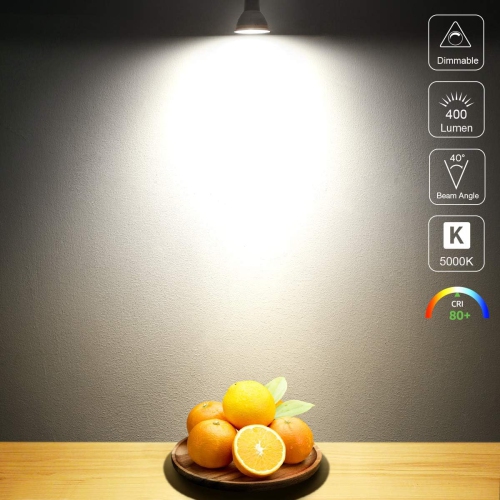 Lepro GU10 LED Bulbs, Dimmable GU10 Light Bulb, 5000K Daylight White Bulbs, 5.5W PAR16 LED Spotlight Bulb, 50W Halogen Equivalent Track Lighting Bulb