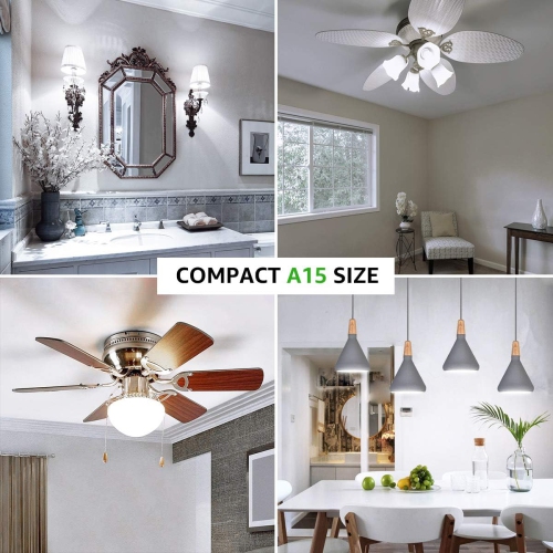 Lepro Refrigerator Light Bulb 40W Equivalent, A15 E26 Appliance Light Bulb for Fridge, Non-dimmable, 5W 120V 450lm Waterproof Moistureproof Fridge