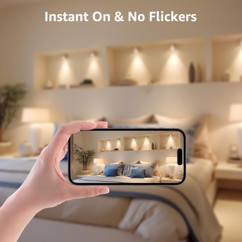 Lepro Dimmable GU10 Light Bulbs, 3000K Soft Warm Light GU10 LED Bulbs, 5.5W(50W Halogen Equivalent) PAR16 LED Spotlight Bulb, Track Lighting Bulb for