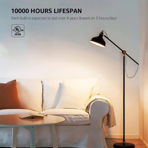 LE LED – Ampoules, ampoule LED blanc doux chaud 2700 K équivalent 60&nbsp;W, non variable, culot moyen standard A19 E26, durée de vie de 10000