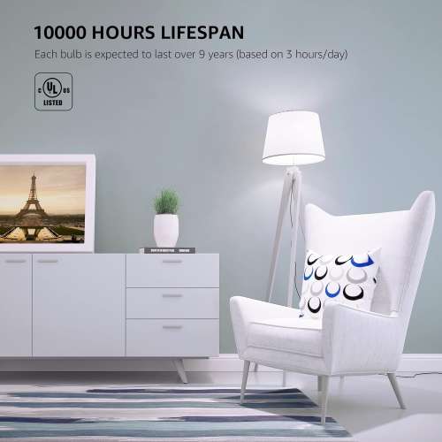 LE LED Light Bulb, 60 Watt Equivalent, 9W 800lm 5000K Daylight White LED Bulb, Non-dimmable Light Bulb, A19 E26 Standard Base, 10000 Hour Lifetime, 5