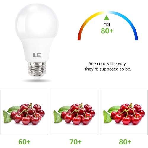 LE LED Light Bulb, 60 Watt Equivalent, 9W 800lm 5000K Daylight White LED Bulb, Non-dimmable Light Bulb, A19 E26 Standard Base, 10000 Hour Lifetime, 5