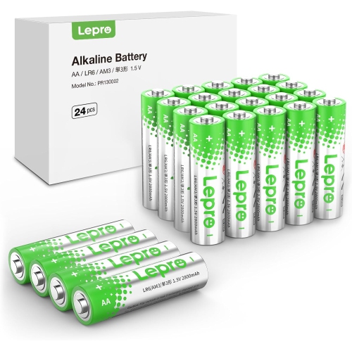 Lepro AA Batteries 24 Count, Double A Alkaline Batteries with Ultra Long-Lasting Power, 1.5 Volt 2800mAh LR6, Holds Power Up to 5 Years