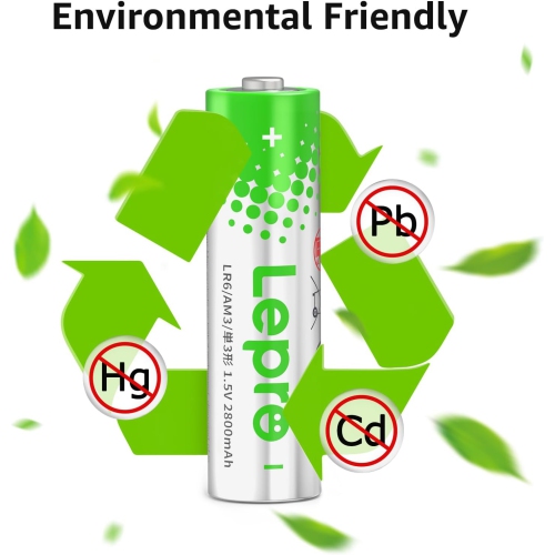 Lepro AA Batteries 24 Count, Double A Alkaline Batteries with Ultra Long-Lasting Power, 1.5 Volt 2800mAh LR6, Holds Power Up to 5 Years