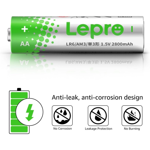 Lepro 24 Pack AA and AAA Batteries Combo Pack, High-Performance Alkaline Batteries, Included 12 Double AA Batteries & 12 Triple AAA Batteries, Long