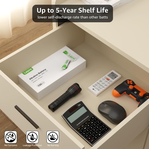 Lepro AAA Alkaline Batteries 100 Pack