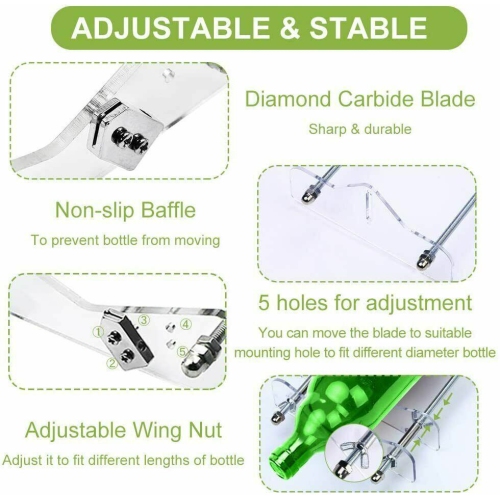 Trousse de coupe de bouteille en verre&nbsp;: Transformez les bouteilles en projets d'artisanat uniques, transformez les bouteilles de tous les jours