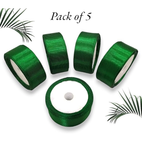 5 Pack Satin Ribbon Polyester Satin Ribbons for Gift Wrapping DIY Crafts Weddings Invitations, Flower Bouquet, Bow Making ,Home Decor Sewing