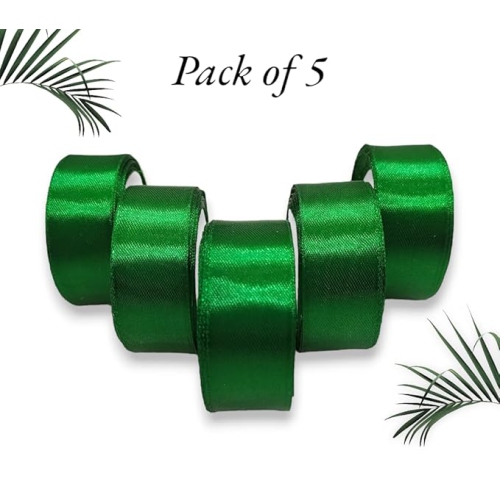 5 Pack Satin Ribbon Polyester Satin Ribbons for Gift Wrapping DIY Crafts Weddings Invitations, Flower Bouquet, Bow Making ,Home Decor Sewing