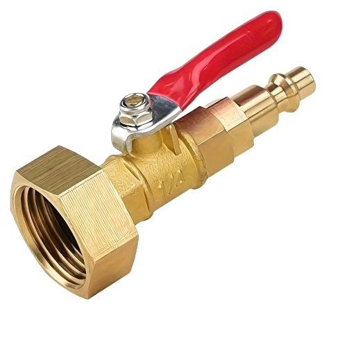 RV Water Hose Winterizing Adapter, Brass Made Winterizing Quick Fitting with Ball Valve, Easy Blow Out Water to Winterize RV/Camper/Boat/Trailer'