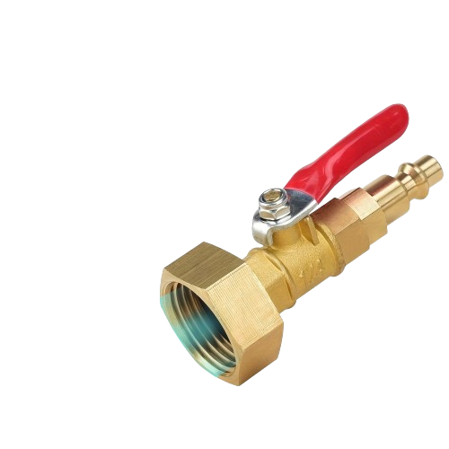 RV Water Hose Winterizing Adapter, Brass Made Winterizing Quick Fitting with Ball Valve, Easy Blow Out Water to Winterize RV/Camper/Boat/Trailer'
