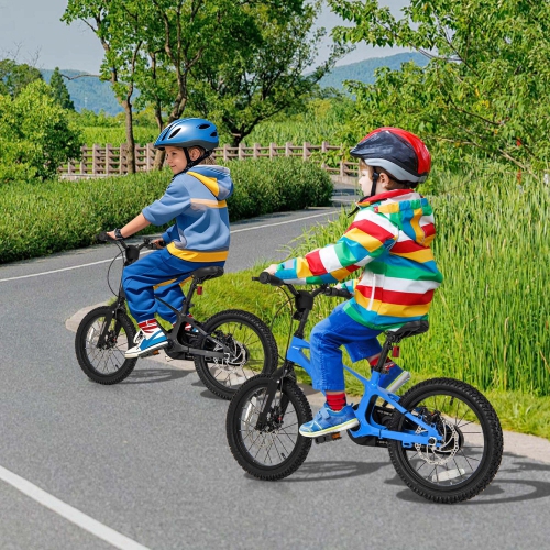 Vélo pour enfants de 16&nbsp;po de Costway avec guidon réglable et deux freins à disque de type selle