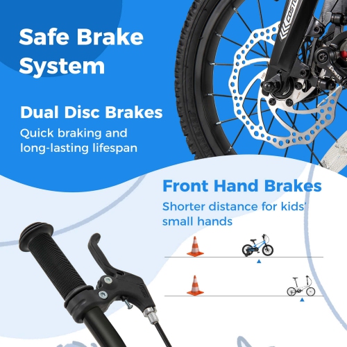 Vélo pour enfants de 16&nbsp;po de Costway avec guidon réglable et deux freins à disque de type selle