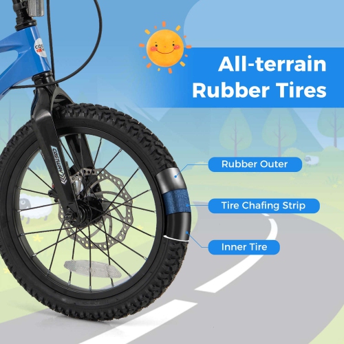 Vélo pour enfants de 16&nbsp;po de Costway avec guidon réglable et deux freins à disque de type selle