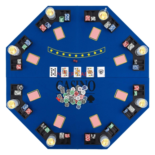 Dessus de table de poker de 48&nbsp;po de Costway – Surmontoir de table de poker Texas Holdem pliable pour 8 joueurs