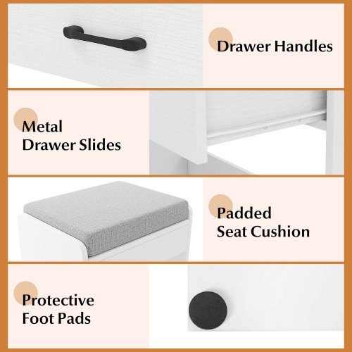 Meuble-lavabo de Costway avec station de recharge illuminée miroir 3 couleurs à intensité réglable LED