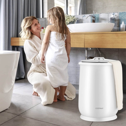 Chauffe-serviette 21&nbsp;L pour la salle de bain de Costway avec couvercle rabattable et arrêt automatique