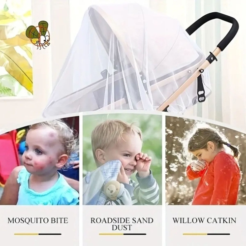 Moustiquaire Party Propz pour poussette/moustiquaire blanc pour porte-bébés, poussette, landau, sièges d'auto, lits pour bébé, Bercles/plein air,