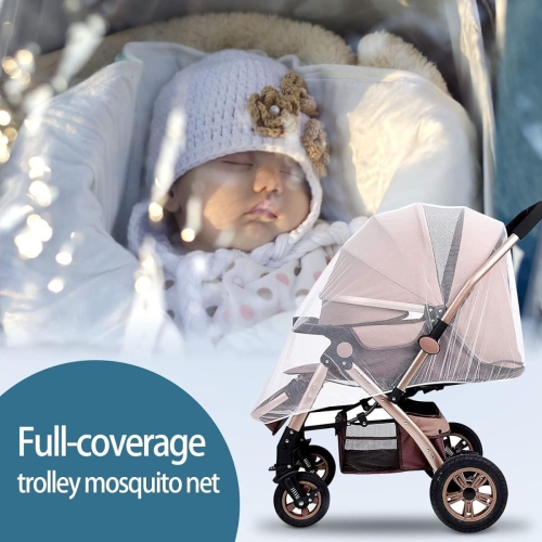 Moustiquaire Party Propz pour poussette/moustiquaire blanc pour porte-bébés, poussette, landau, sièges d'auto, lits pour bébé, Bercles/plein air,