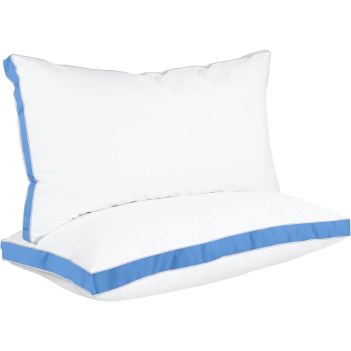Image 1 of 7.. Utopia Bedding Bed Pillows for Sleeping Queen Size, Set of 2, Cooling Hotel Quality, Gusseted Pillow for Back, Stomach or Side Sleepers