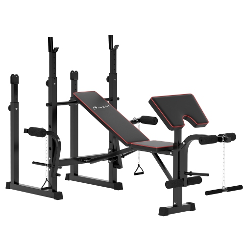 Banc de musculation pliable de Soozier avec support pour banc de musculation, banc de flexion des flexion des jambes, banc d'entraînement incliné ou