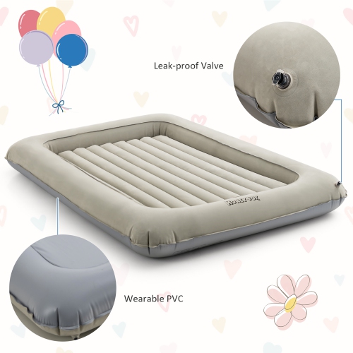 HoneyJoy Inflatable Toddler Travel Bed w/ Electric Pump Portable Blow Up Bed for Kids
