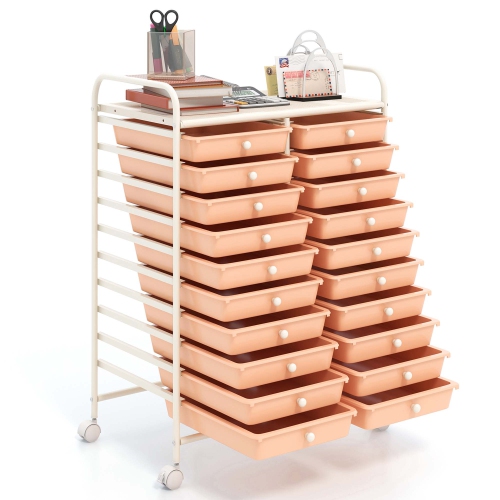 Costway 20 Drawers Rolling Cart Storage Scrapbook Paper Studio Organizer Bins