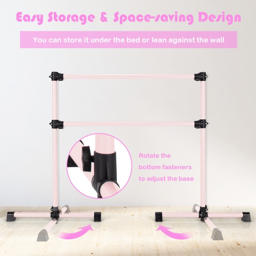 Barre de ballet portative à étirer de 4 pi double et autonome de Goplus