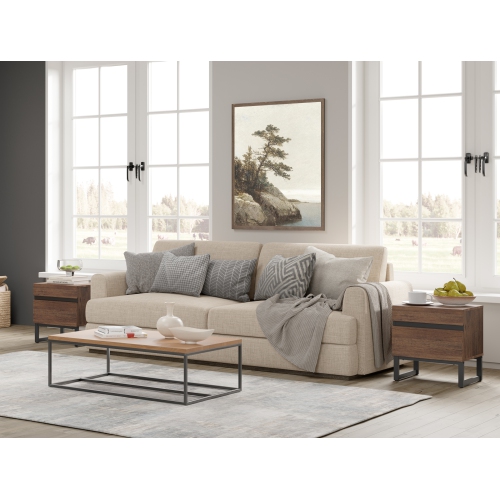 WAMPAT Set of 2 End Tables with 4 Drawers, Modern Sofa Side Tables with Storage for Small Spaces, Wooden Nightstands Bedside Tables for Living Room,