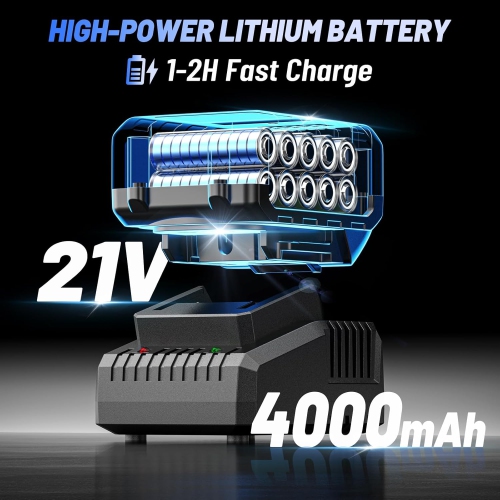 Elikliv Cordless Impact Wrench 1/2 inch, 500Ft-lbs Max Torque(650N.m), 21V 3000 RPM Power Impact Gun with 4 Sockets, 4000mAh Battery with Fast