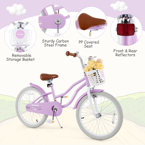 Prorider 20" Kids Bike with Height Adjustable Handlebar & Seat Hand Brake & Coaster Brake