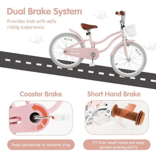 Prorider 20" Kids Bike with Height Adjustable Handlebar & Seat Hand Brake & Coaster Brake